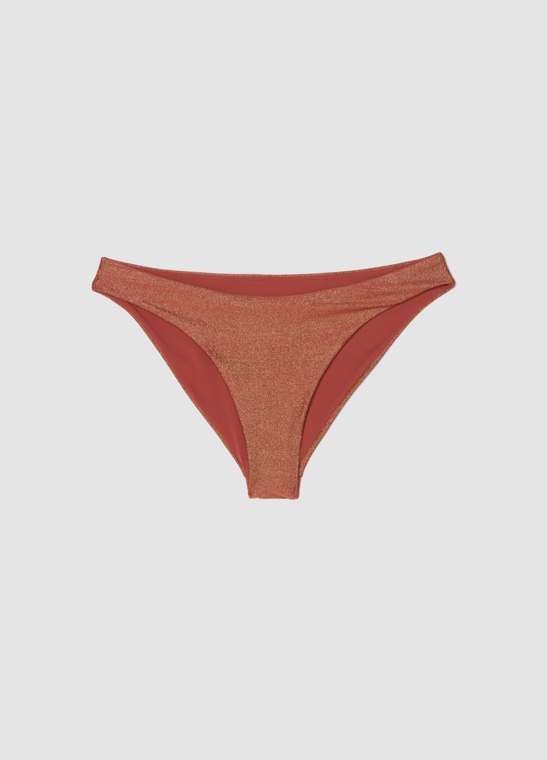 Orange stretch swim briefs with glitter texture