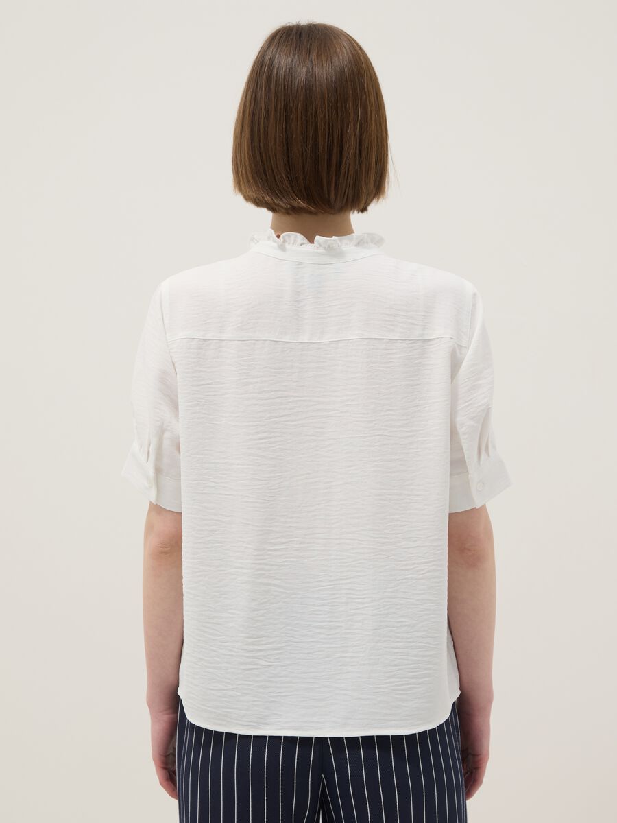 Camicia a maniche corte in puro cotone bianca regular fit_2