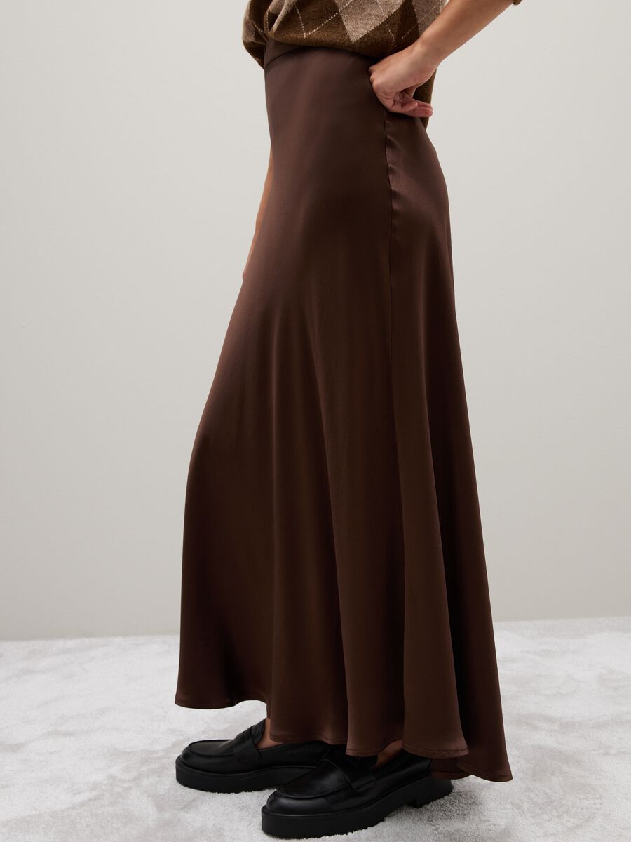 Brown Viscose Long Skirt_4