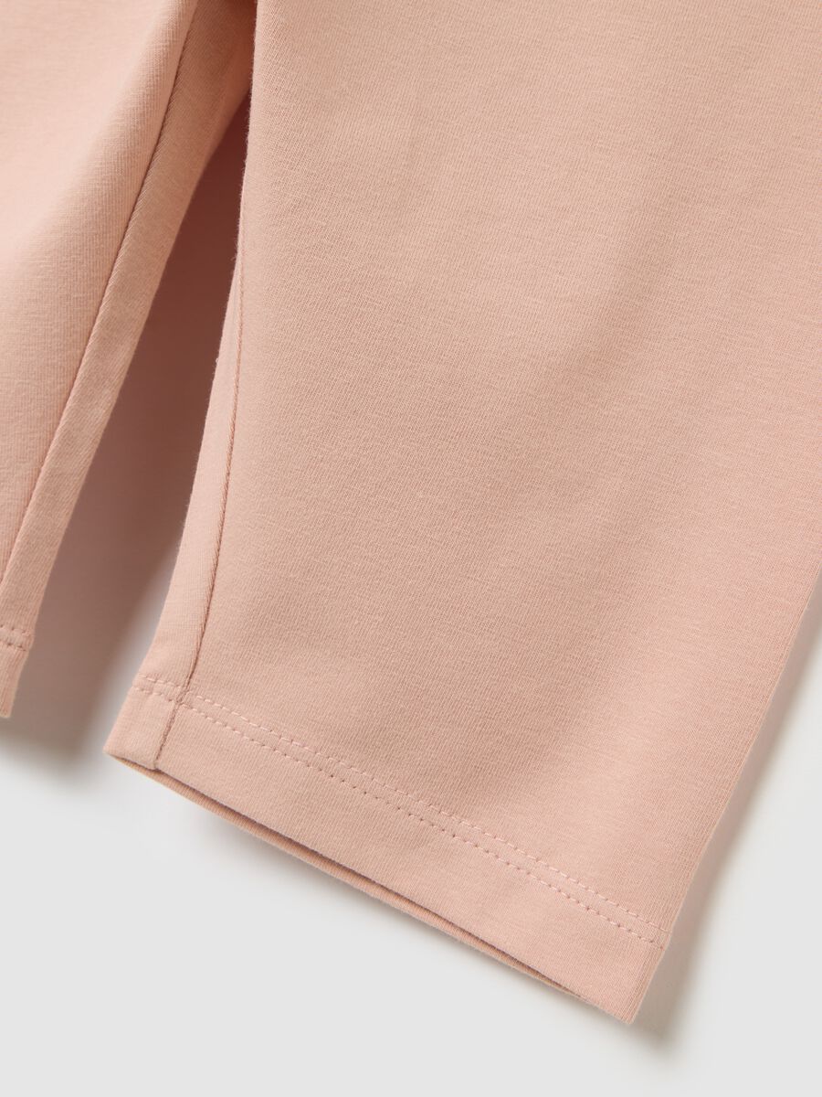 Pantaloncini da bambina in misto cotone rosa skinny fit_3