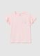 Pink T-shirt in cotton with diamant&eacute;s_0