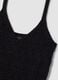 Black pure cotton regular-fit vest top with open-knit texture_1