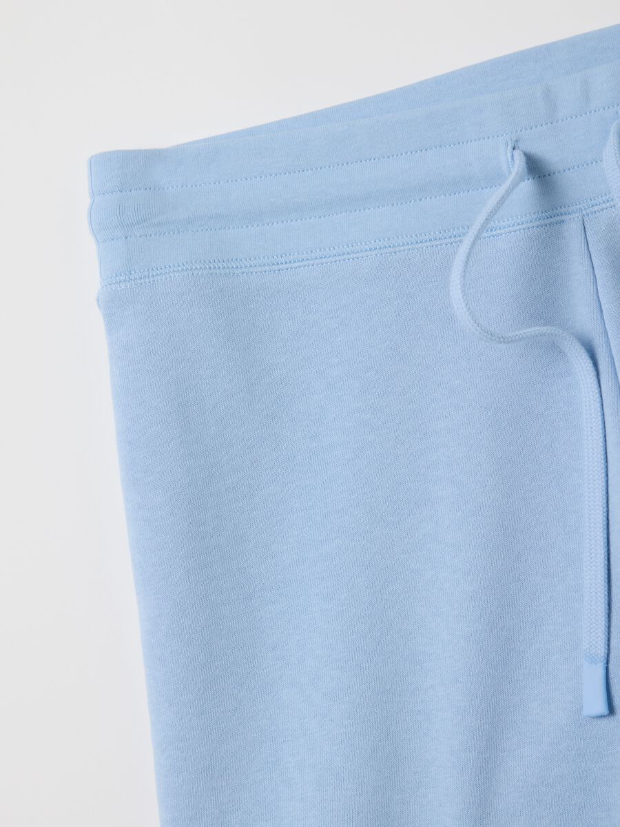Women's blue cotton blend shorts, regular fit_1