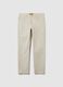 Stretch cotton beige regular fit trousers_4