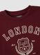 Red pure cotton sweatshirt with crew neck and print_1