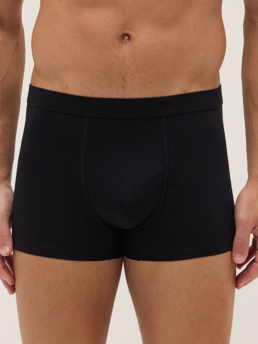 Two-pack regular fit stretch cotton black boxers_1