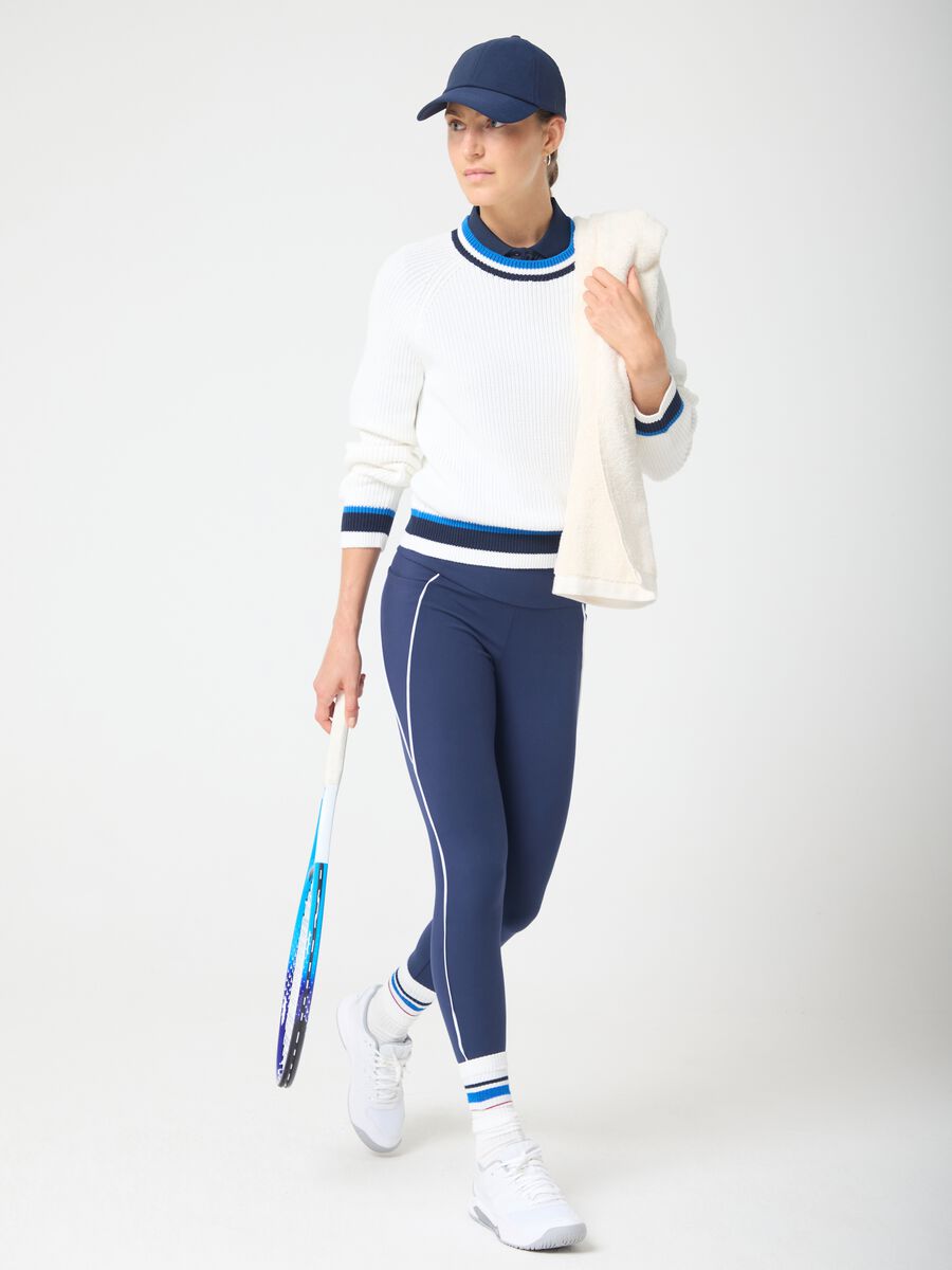 Maglione bianco sportivo in misto cotone ALTAVIA COURT_0