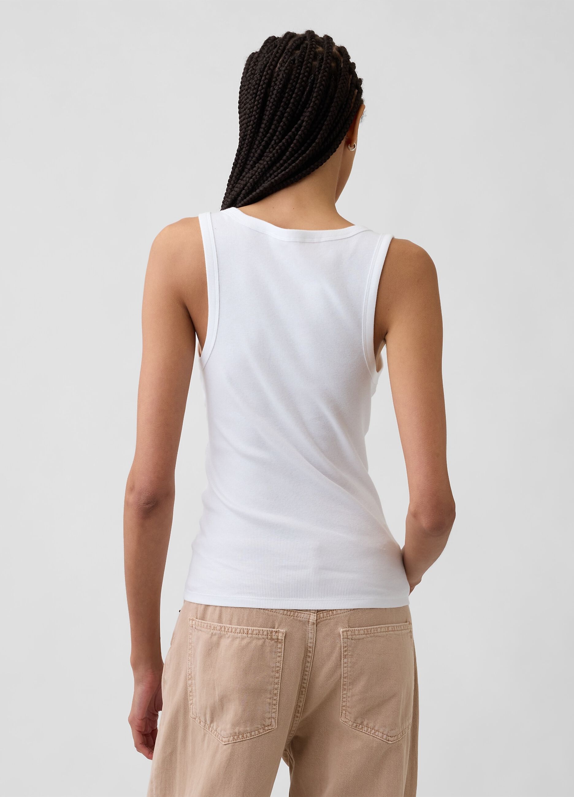 Stretch cotton tank top