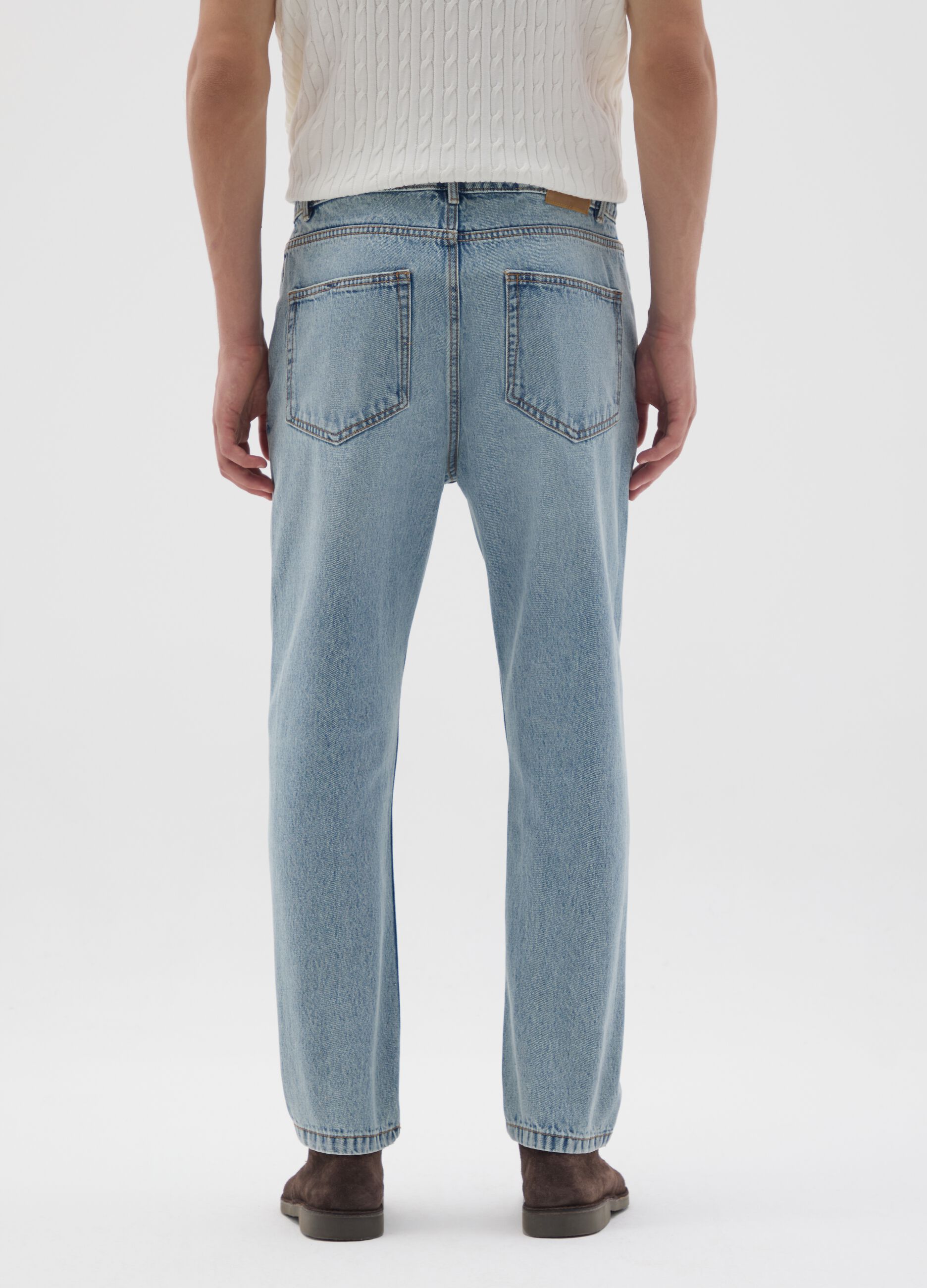 Pure Cotton Denim Carrot Fit Jeans