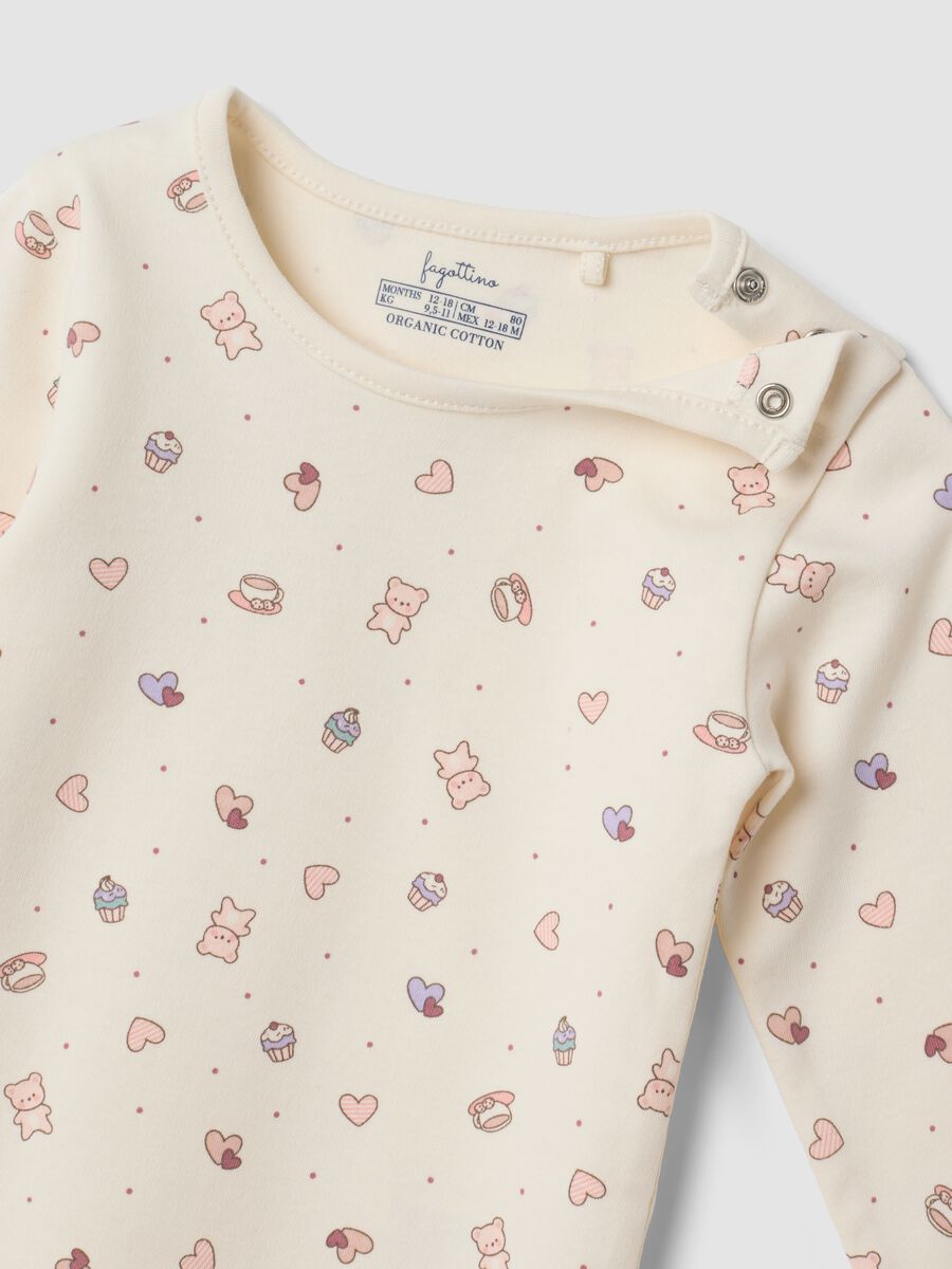 Bipack body beige in puro cotone organico con orsetto per neonata_2