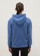 Blue cotton blend regular fit hoodie with logo_2