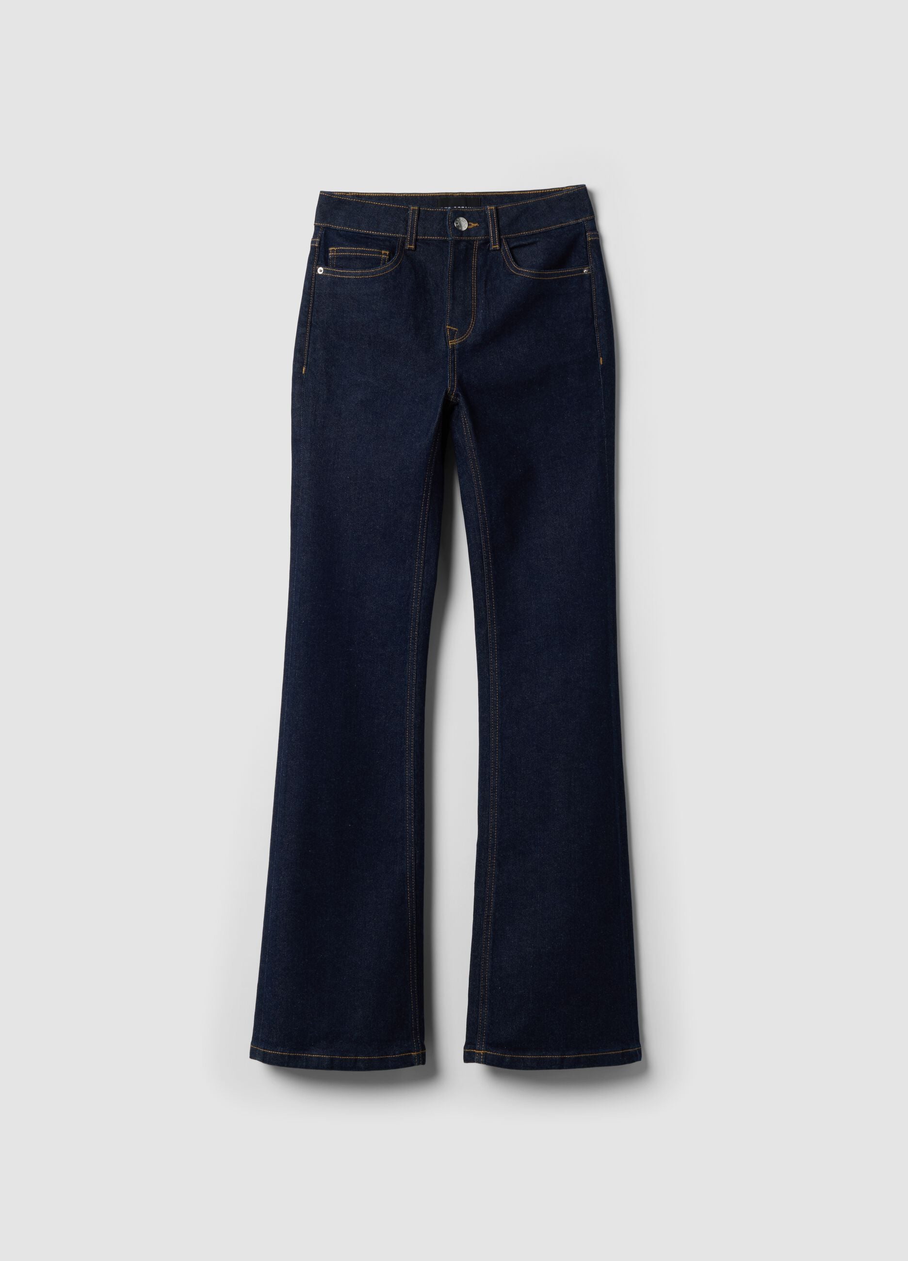 Blue stretch-cotton bootcut jeans