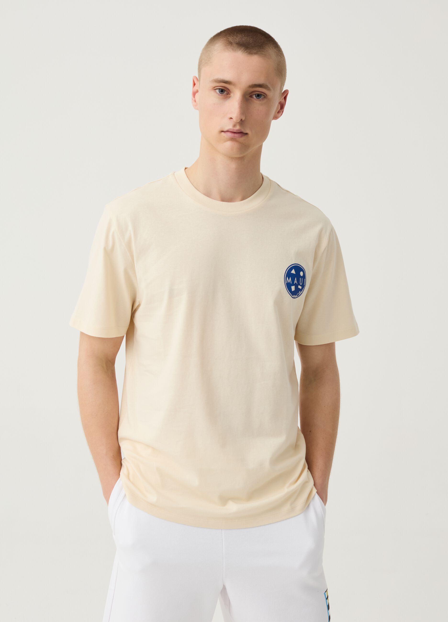 T-shirt in cotone con stampa surf