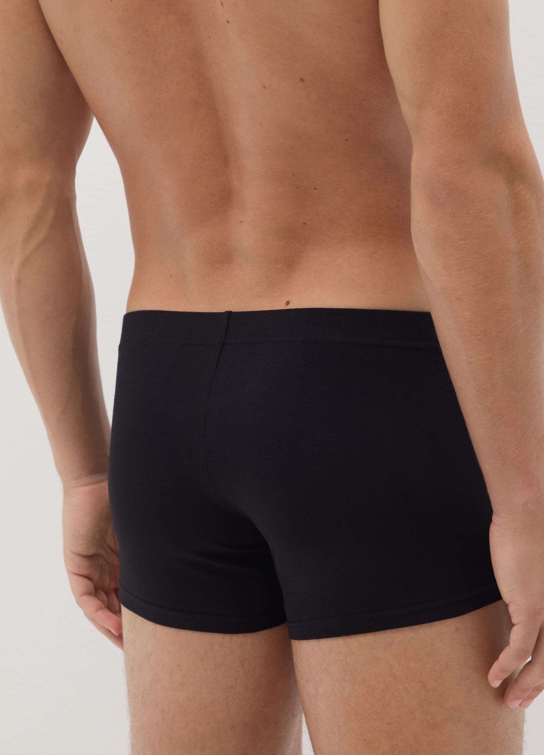 Multipack set of black cotton blend boxers, regular fit