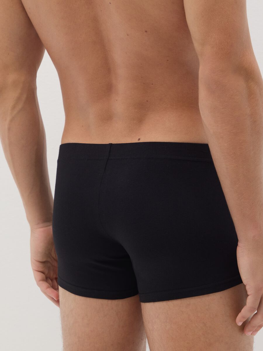 Multipack di cinque boxer in misto cotone nero_2