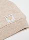 Beige cotton baby cap with ears_1