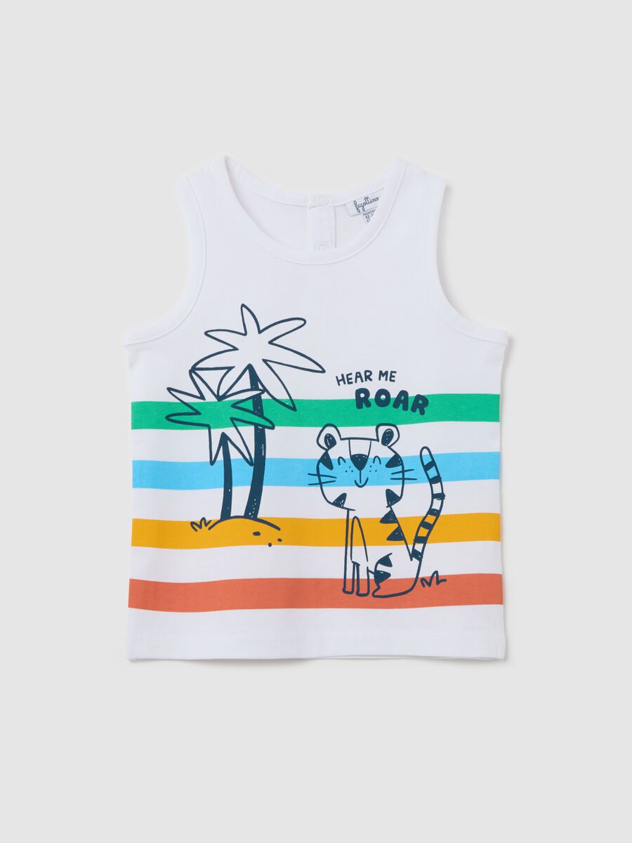 Cotton racerback vest with print_0