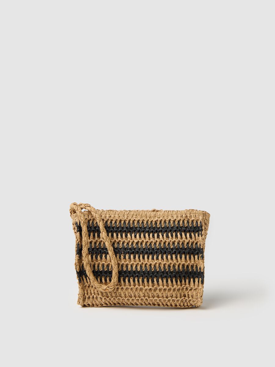 Woven textile paper beach bag_0