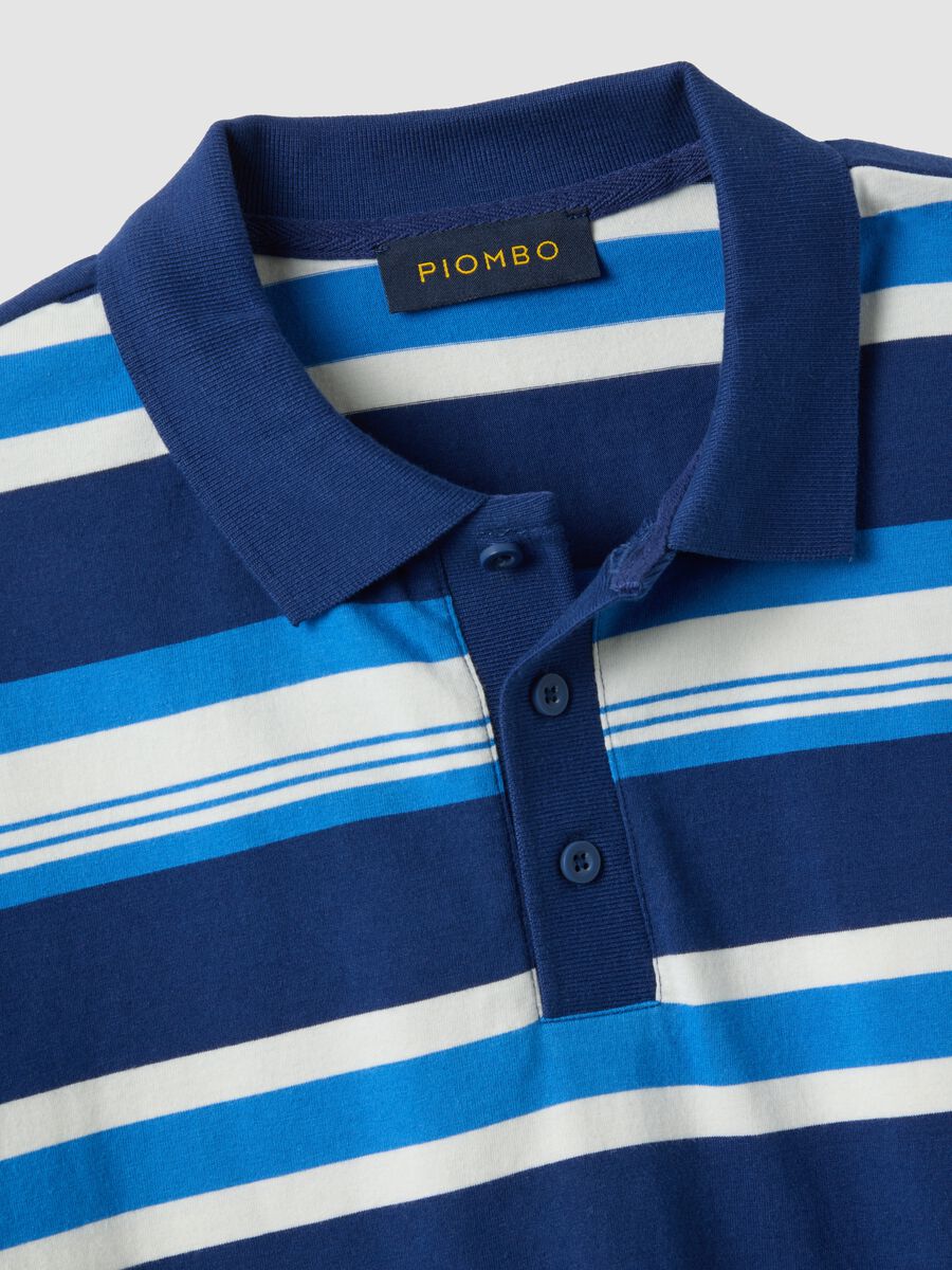 Polo in puro cotone a righe multicolor oversize fit_5