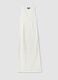 White pure cotton slim-fit dress with broderie detail and deep V-neck_4