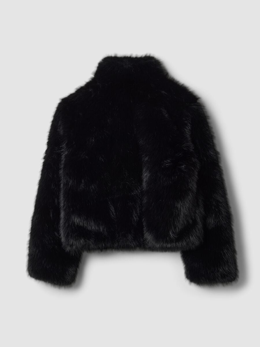Faux Fur Jacket Black_7