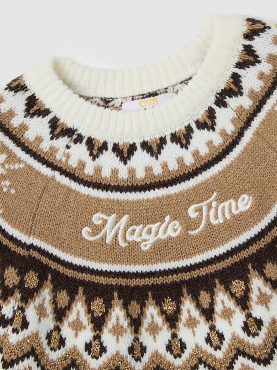 Girls' multicolour regular fit pullover with Christmas pattern_2