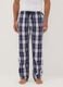 Men&rsquo;s blue organic cotton checked pyjama trousers_1