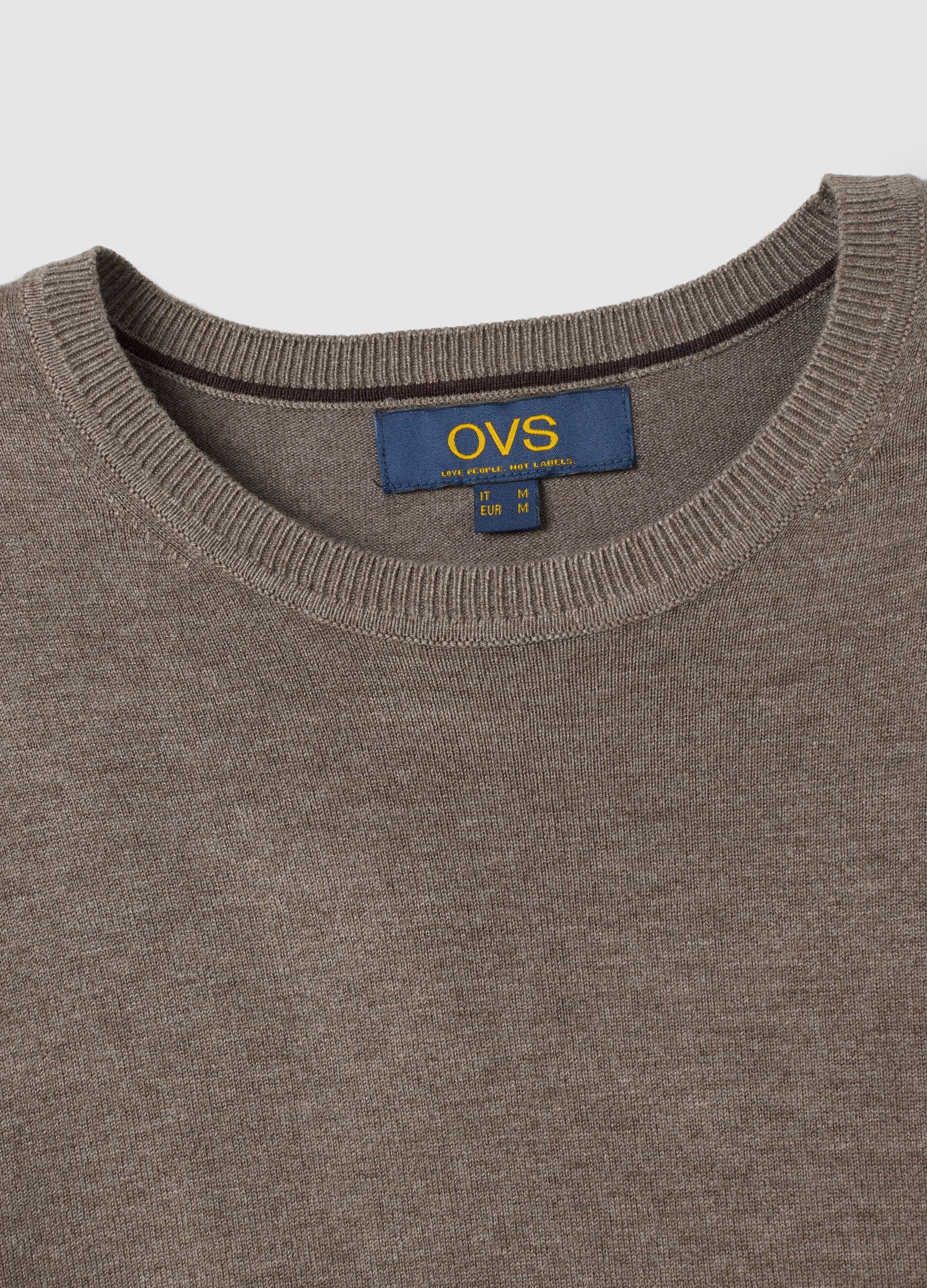 Brown regular fit viscose blend jumper