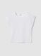 Girls' White Stretch Cotton Slim Fit T-shirt_3