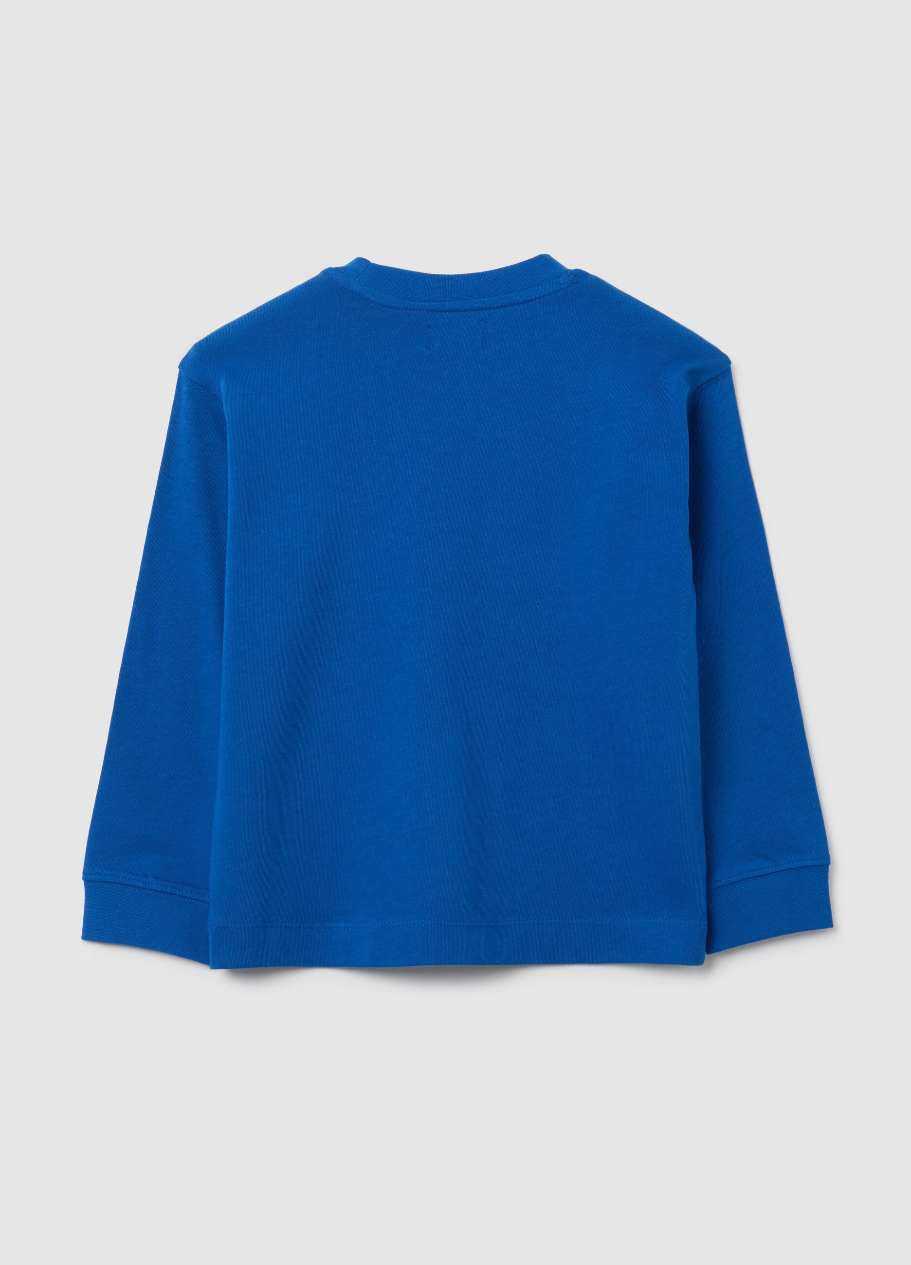 T-shirt da bambino in puro cotone blu regular fit
