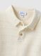 Polo in puro cotone bianca da bimbo regular fit con motivo a maglia_3