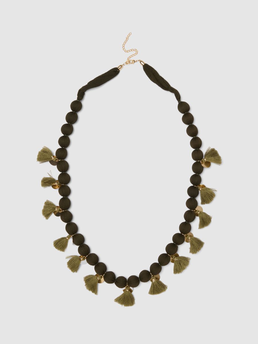 Multicolour Necklace with Pompons_0