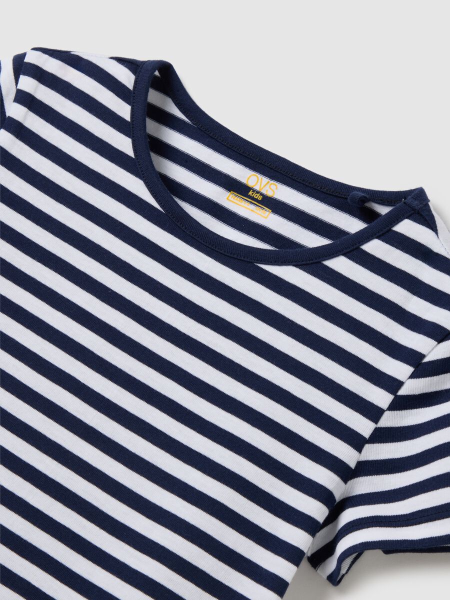 OVS Kids White and Blue Striped Cotton Dress_2