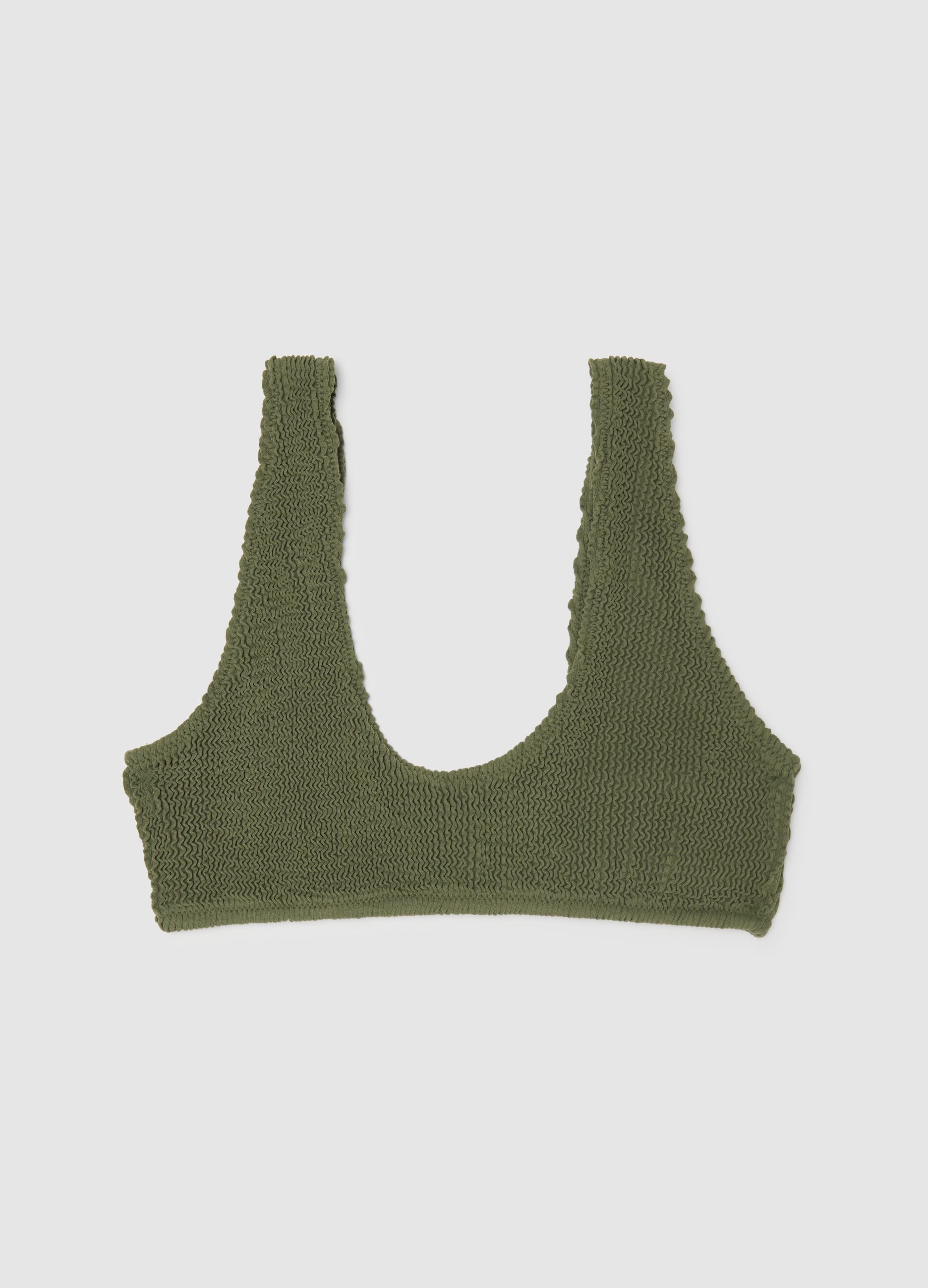 Bralette bikini da donna in tessuto elasticizzato verde