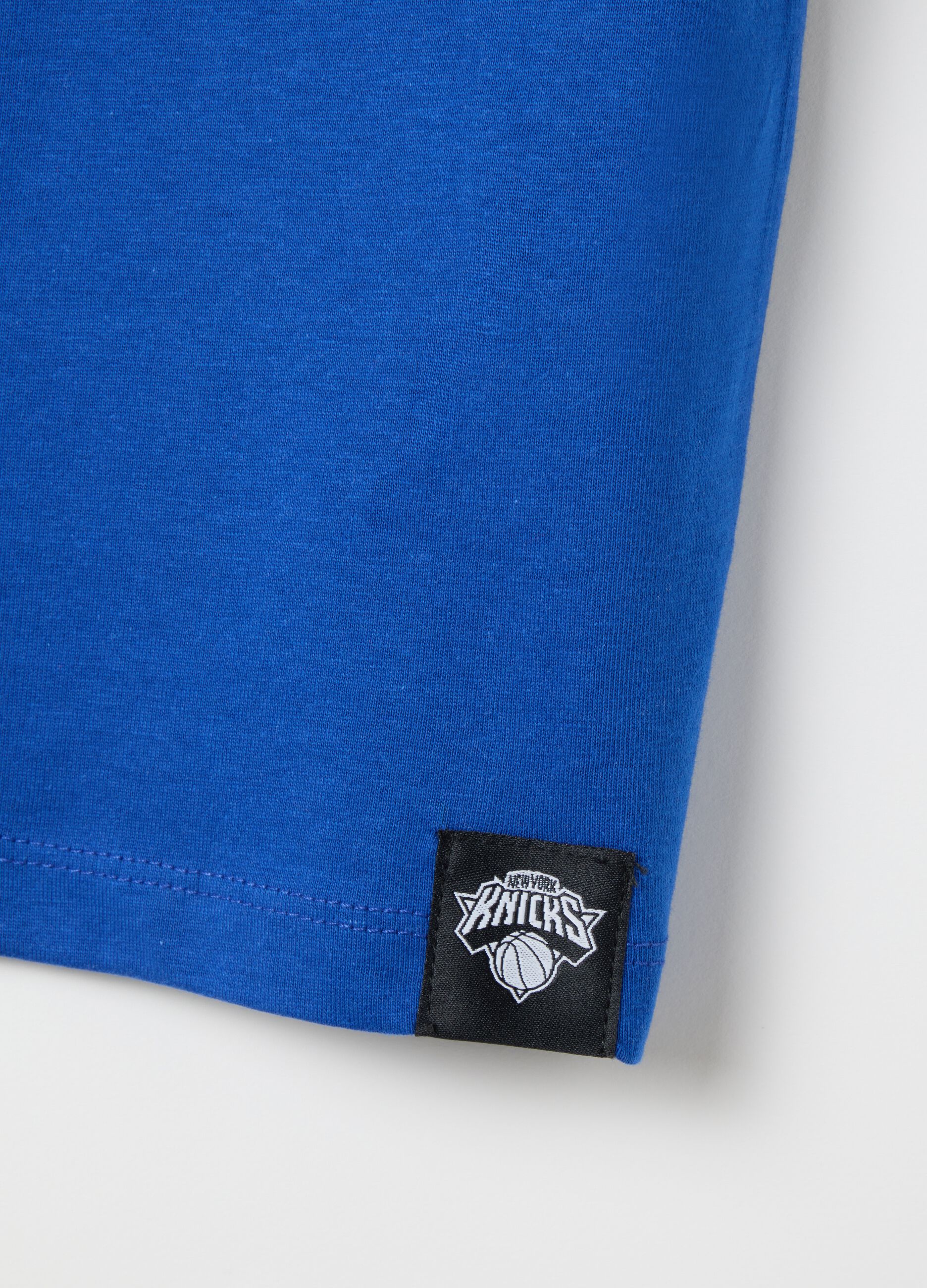 Children's blue pure cotton regular fit T-shirt with New York Knicks logo