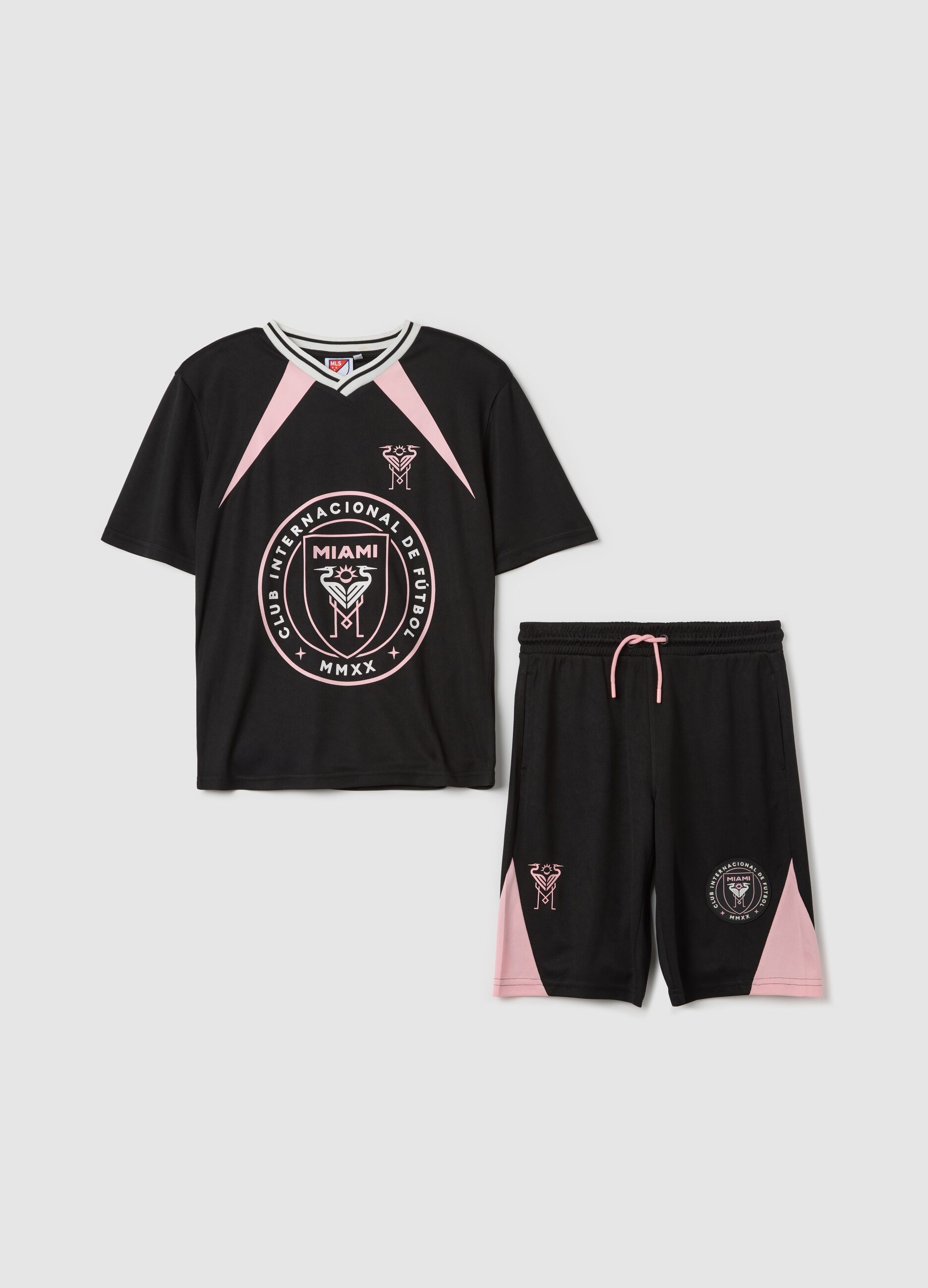Black and pink jogging set with MLS MIAMI print