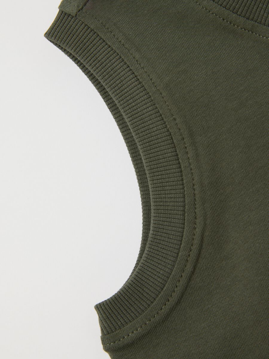 Children's Green Regular Fit Cotton Vest_3
