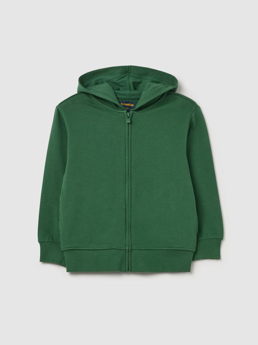 Full-zip sweatshirt in French terry with hood_0