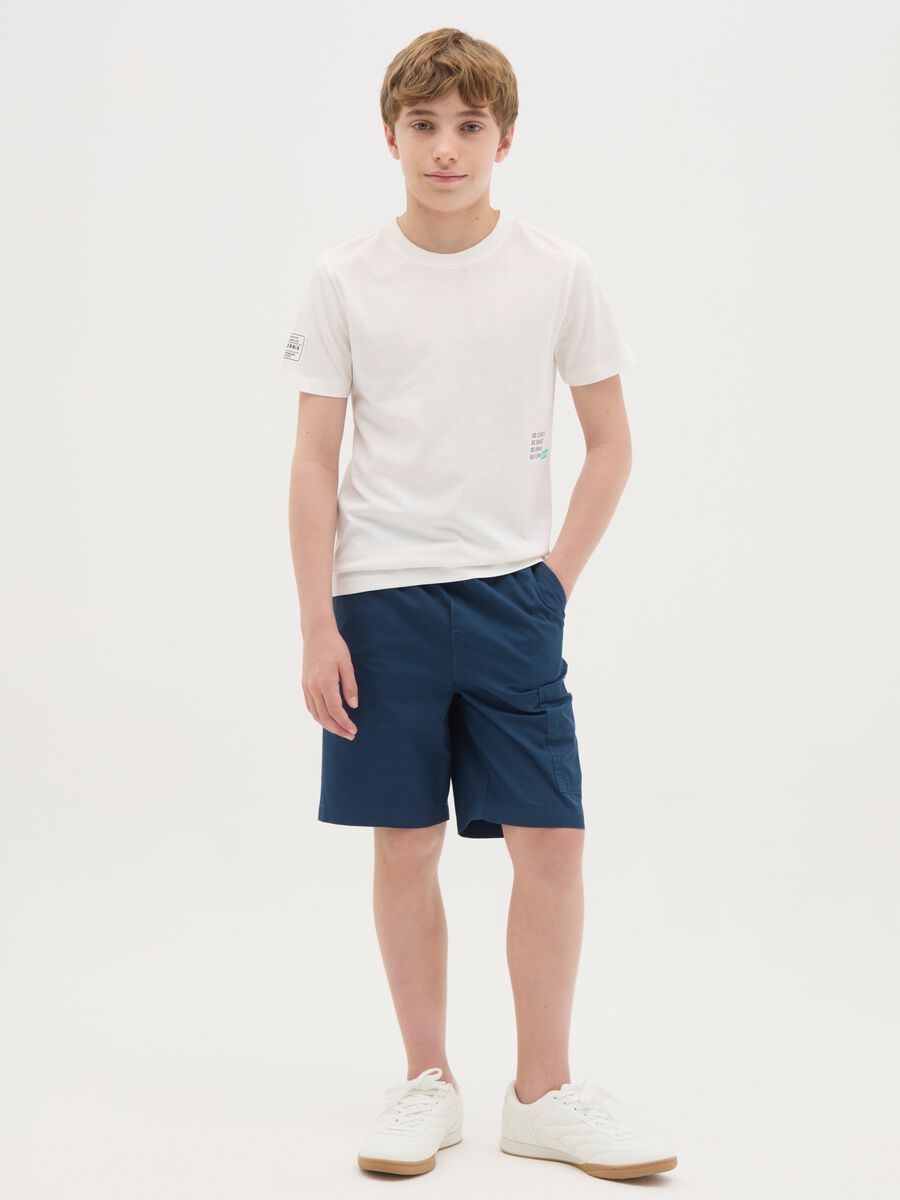Blue baggy shorts in pure cotton_1