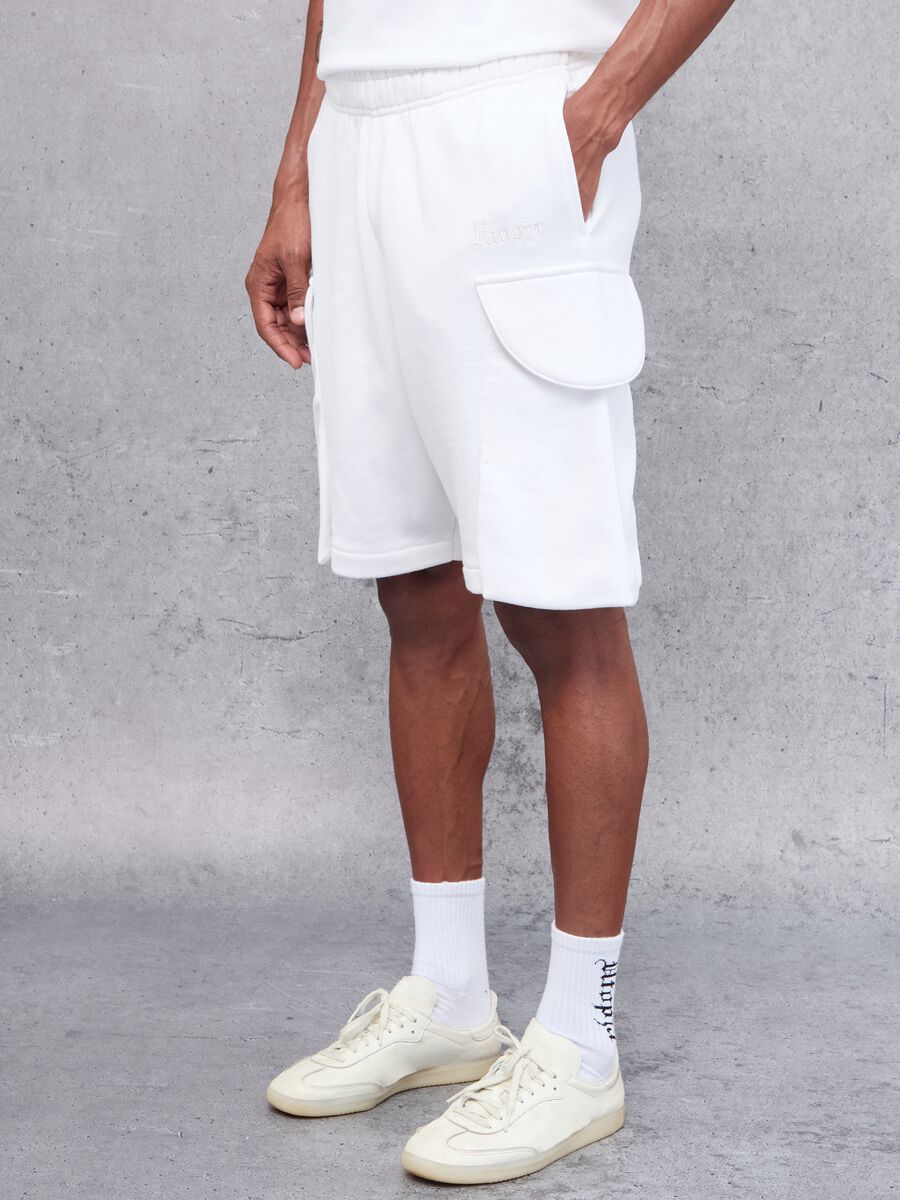 Cargo Sweat Shorts White_1