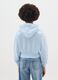 Blue cropped sweatshirt for girls in pure cotton regular fit_1