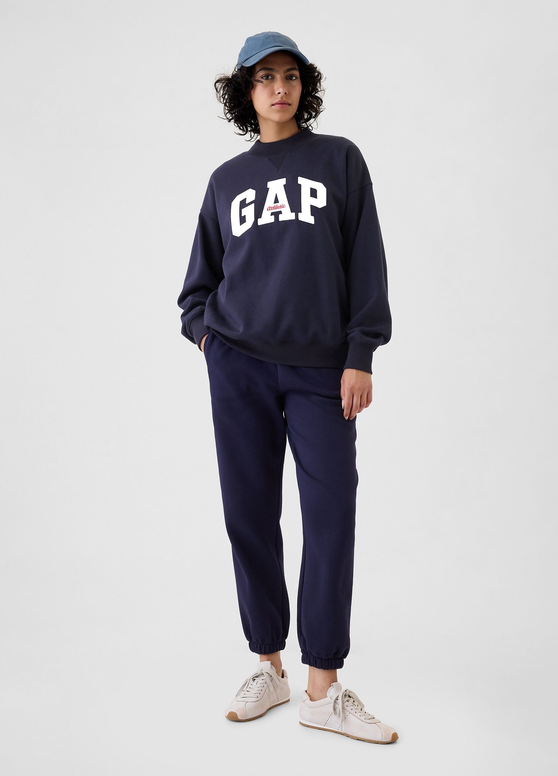 Oversized sweatshirt with mock neck and Athletic logo