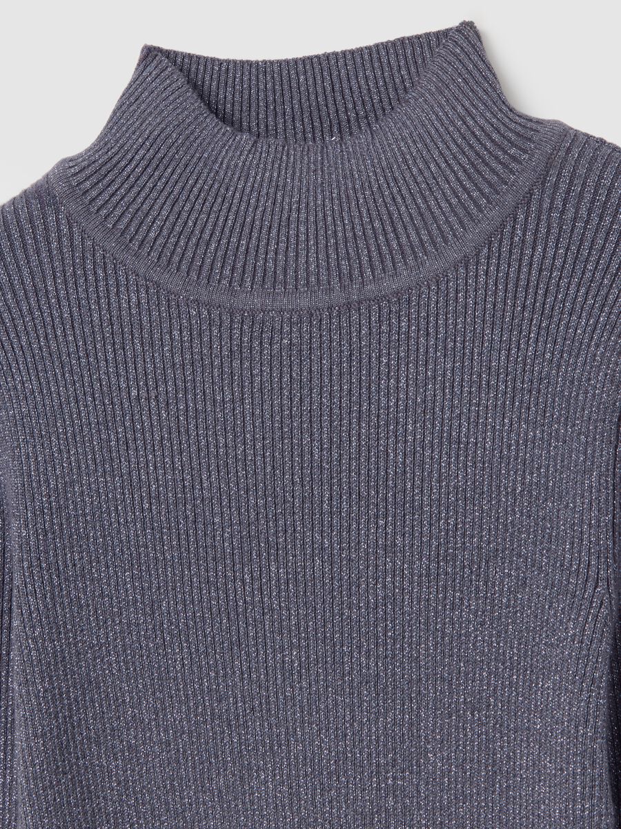 Maglione a collo alto grigio vestibilità fitted_5