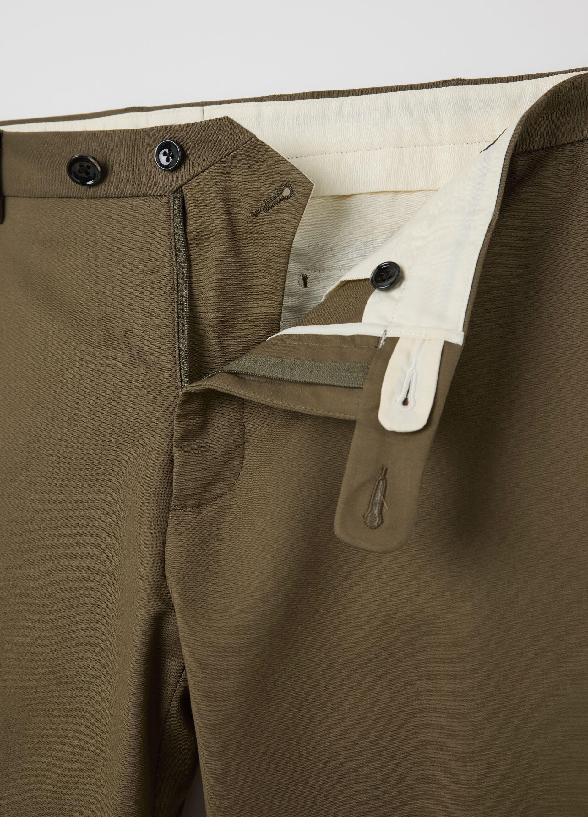 Brown slim-fit chino trousers