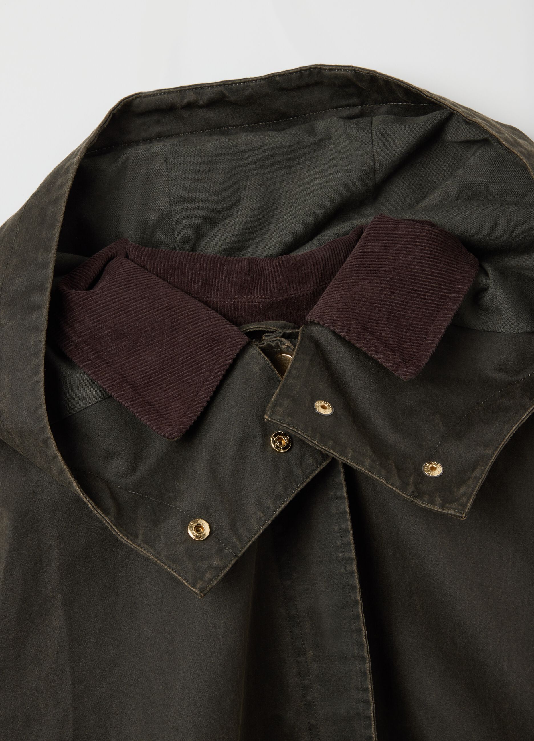Over fit brown cotton blend jacket