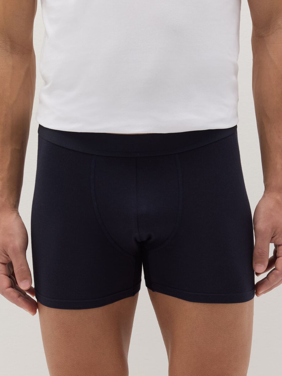 Midi boxer shorts in stretch cotton_1