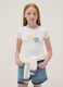 White pure cotton T-shirt with embroidered flowers_0