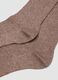Long brown socks in stretch cotton and linen blend_2