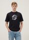 Black pure cotton regular fit T-shirt with Koi carp print_1