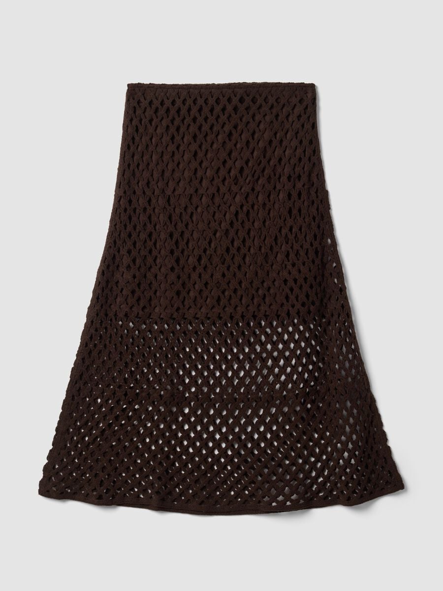 Gonna marrone in misto cotone in crochet_4